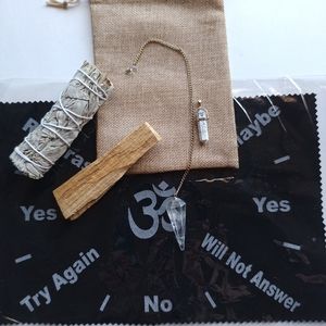 Pendulum Smudge Kit in Burlap Sack